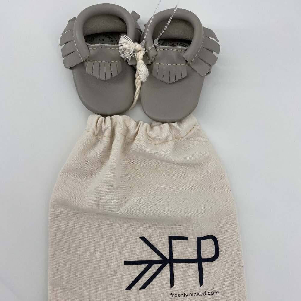 Freshly Picked Baby Gray Moccasins